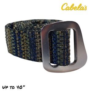 Cabela's Nylon Adjustable Belt Made In USA Bison Designs Colorado Mens Up To 40"
